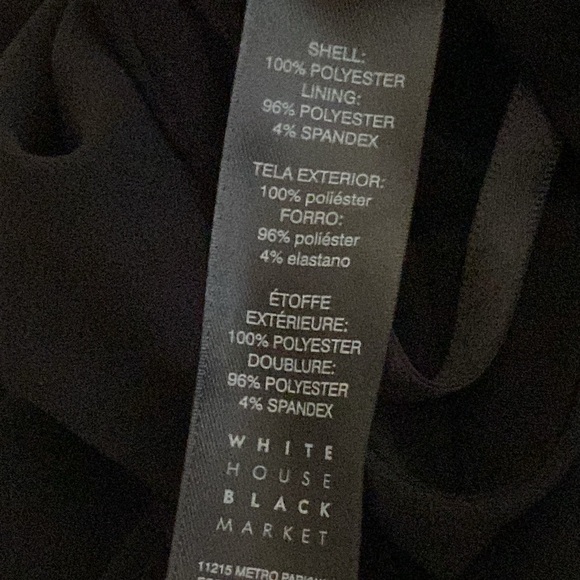 WHBM HI-LOW DRESS. SIZE 6. BLACK WITH BLUE EMBELLISHMENT AT NECKLINE. WORN ONCE! - Picture 7 of 8